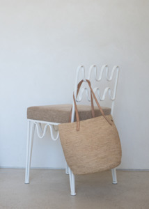 Accessories: Tanora Bory Raffia Tote - Tea