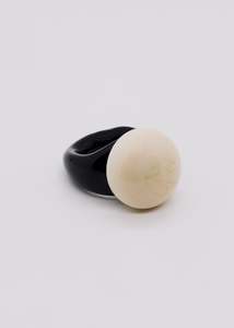 Accessories: Casa Ayllon Siglo Ring - Ivory Black