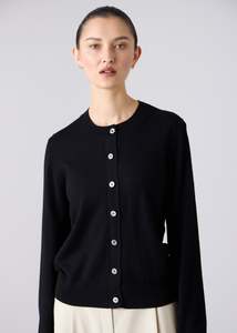 Merino: Sylvia Merino Cardigan - Black