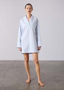 All: Ophelia Nighshirt - Pale Blue Stripe