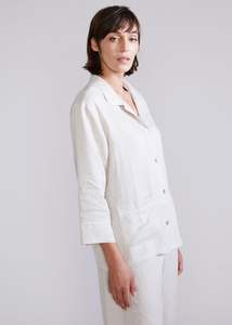 Helena Linen Pyjama Set - Damask