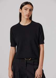 Jasper Cashmere T-Shirt Crew - Black