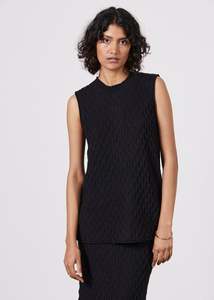 Singlets: Romy Sleeveless Knit Tank - Black