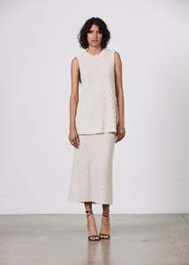 Romy Sleeveless Knit Tank - Ecru