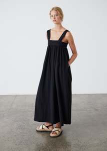Ana Cotton Dress - Black