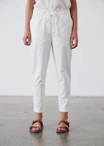 Trousers: Stella Cotton Pant - White