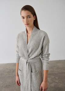 Madeleine Cashmere Robe - Grey Marle