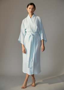 Reed Cotton Kimono Robe - Misty Jade