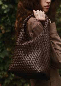 Rylan Recycled Leather Small Tote - Brown