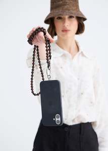 Ina Seifart Handcrafted Wooden Phone Necklaces And Key Holders From Berlin: Ina Seifart Phone Necklace  Long- Brown Black