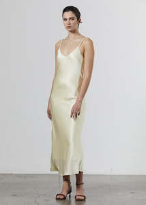 Silk Satin Slip - Pale Lemon
