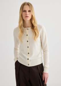 Essentials: Sylvia Merino Knit Cardigan - Ivory