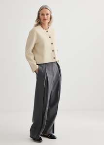 Invert Pleat Trouser - Pewter