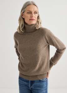 Knitwear: Ashwell Rollneck - Cocoa Marle