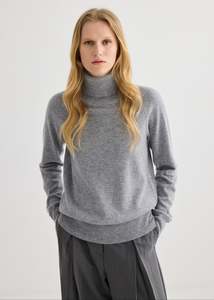Knitwear: Ashwell Rollneck - Grey Marle