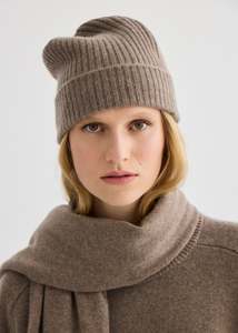 Cashmere Beanie - Cocoa Marle