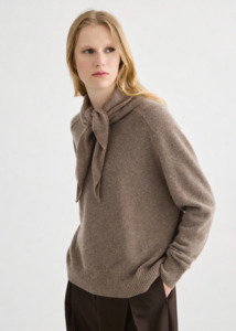 Cashmere Triangle Scarf - Cocoa Marle