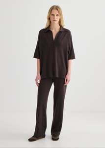 Relaxed Merino Polo - Truffle