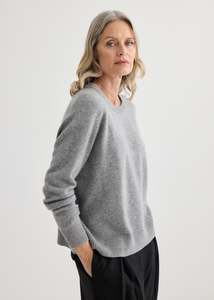Cashmere Oversized Crewneck - Grey Marle