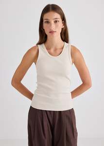 All: Juna Ribbed Cotton Tank - Vanilla