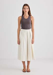 All: Ellis Pleated Skirt - Cream