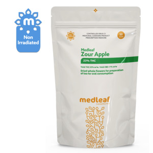 Prescription Only Thc Flower: Medleaf Zour Apple High THC 23% 30g (Indica) Meets NZMQS