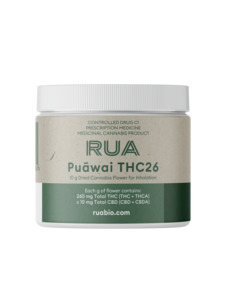 Prescription Only Thc Flower: Rua Puāwai THC26 (Hybrid, Indica Dominant)