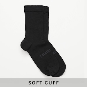 Woman: Merino Wool Soft Cuff Crew Socks | WOMAN | Black Rib