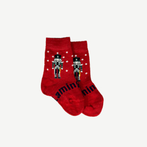 Family Pack Child Baby: Merino Wool Crew Socks | BABY | Red Nutcracker