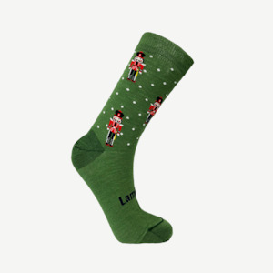 Family Pack Child Baby: Merino Wool Crew Socks | CHILD | Green Nutcracker