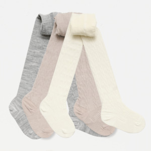 Merino Wool Cable Tights | BABY + CHILD | 3 Pack