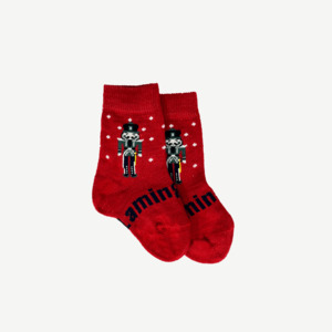 Merino Wool Crew Socks | BABY | Red Nutcracker
