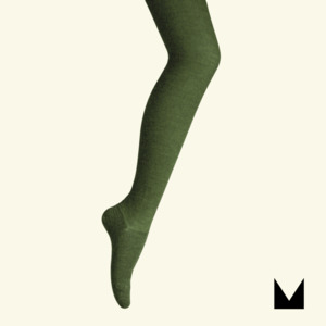 MOSEY | Merino Wool Textured Knit Tights | Woman | Moss