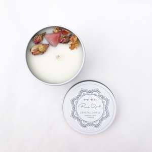 Opal & Sage Mandala Crystal Candles - Pink Opal