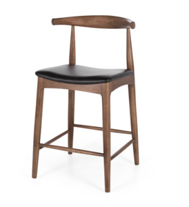 Elbow Barstool Deep Oak/Black PU Seat - La Station Design