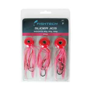 Fishtech Slippery Slider Jig Value 3-Pack Pink