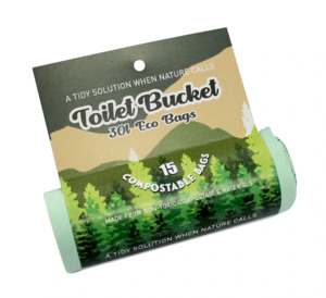 Camping: LAST CAST - TOILET BUCKET ECO BAG ROLL (15 bags per roll)