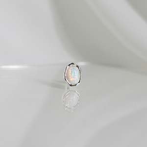 Silver Piercings All: Celestial glow opal piercing