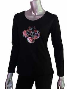 Latch Pressed: LATCH Pressed - Pretty floral with logo on Chloe Zip Top - XSmall