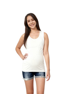 Lily Horizontal Zip Singlet - White