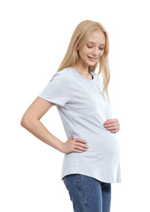 Luna - Horizontal Zip Tee - Powder Blue