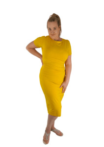 2 For 85: Charlotte Fitted Midi Dress - Yellow