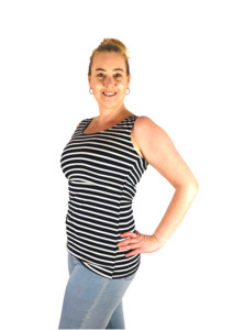 Thea Summer Singlet - Navy  Stripe