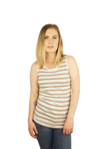 Singlets: Ava Basic Singlet - Mocha Stripe