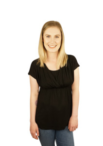 Black Items: Hazel Flutter Top - Black