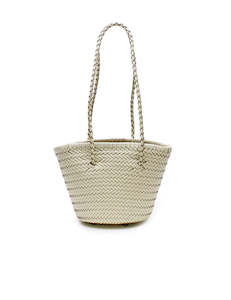 Bags: Woven Bucket Bag - Cream