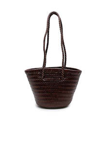 Bags: Woven Bucket Bag - Chocolate
