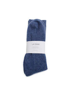 Socks: Cashmere Bed Sock - Denim