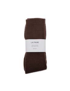Socks: Cashmere Bed Sock - Chocolate