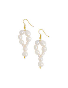 Drops Hoops: Pearl Chandelier - Gold